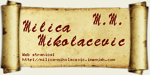 Milica Mikolačević vizit kartica